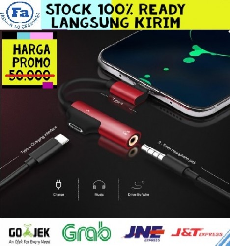 2 in 1 Aux Type-C to 3.5mm USB Audio Cable Charger Earphone Adapter With retail packages Ver.4 STRDY