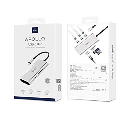 Original WIWU APOLLO A731TH 7 In 1 Aluminium USB Type-C Adapter Hub
