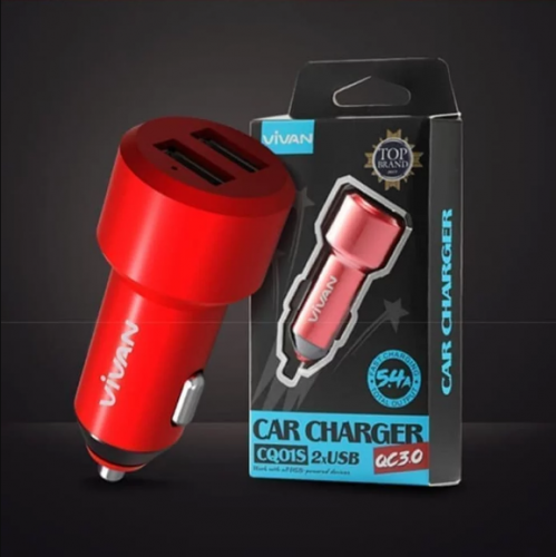Charger Saver Mobil Vivan CQ01S QC3.0 Quick Charger - Dual USB Car Charger