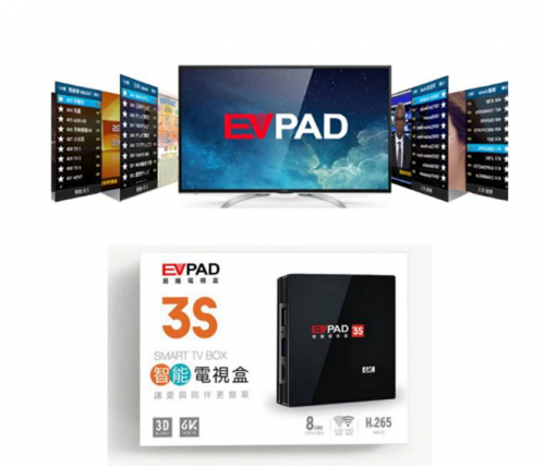 EVPAD 3S Android TV BOX 6K 8CORE USB3.0 WIFI 2.4G Dolb AC3 & DTS IPTV