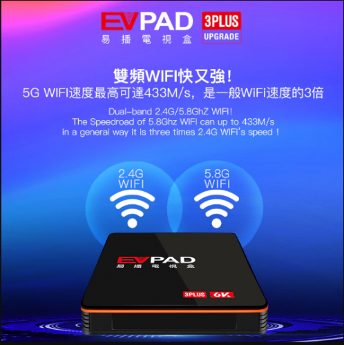 EVPAD 3 PLUS UPGRADE VERSION 6K 8 CORE SMART TV BOX 2GB + 32 GB