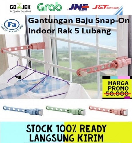 Gantungan Baju  Snap-On Indoor Rak 5 Lubang - Hanger Gantungan Portable