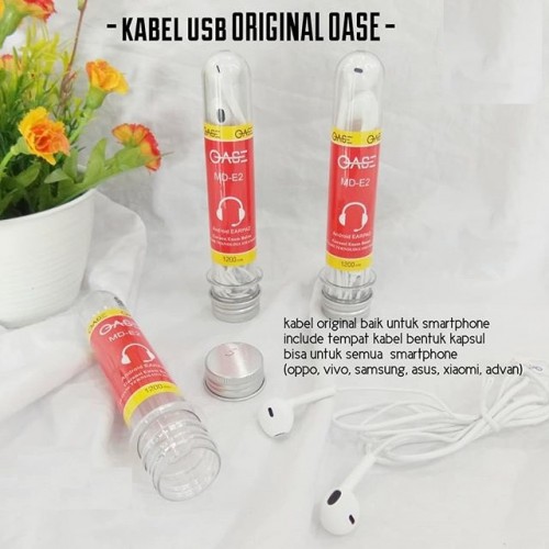 Handsfree Oase MD-E2 Bass Stereo Suara Jernih 1 Toples 30pcs (845.000) Ear Phone Headset