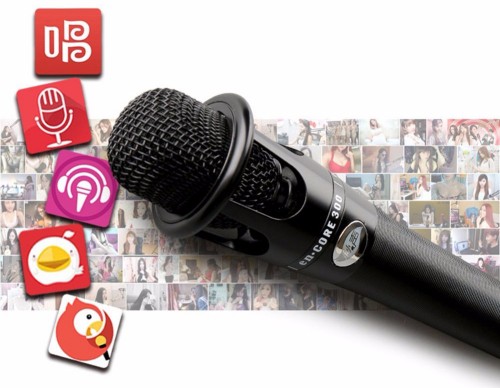 E300 Microphone Karaoke Smule Siaran Langsung / Live , Karaoke Studio Rekaman Vokal Komputer