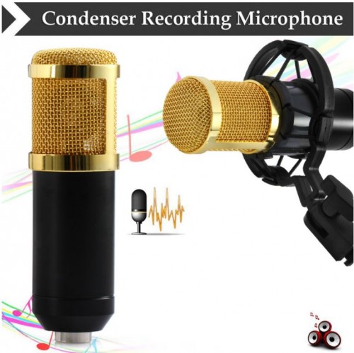 Taffware Mikrofon Kondenser Studio dengan Shock Proof Mount BM-800 Microfon Live Streaming