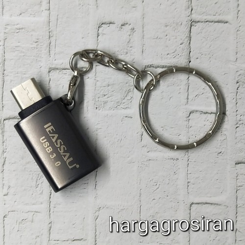 USB 3.0 To Type-C IEASSAU  Adapter Support OTG With Keychain JY-921  Hitam