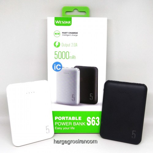 Wesdar S63 5000mAh Mini PowerBank (Digital Display 2A Fast Charge)
