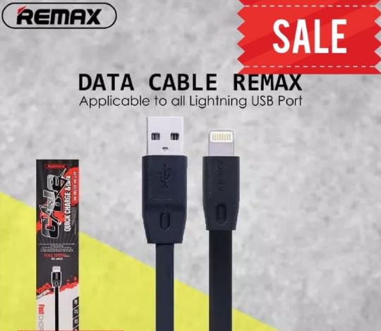 Kabel Remax 2 Meter Iphone 5 / 5s - Full Speed - Model Gepeng - Charger / Data